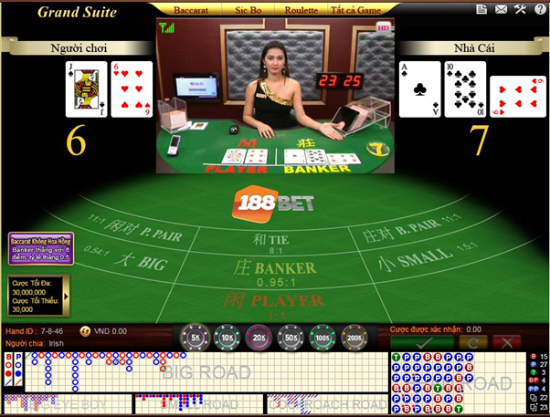 Chơi game casino Baccarat tại 188bet